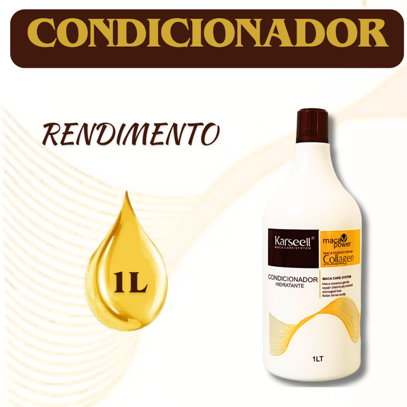 Shampoo e Condicionador Karseell Collagen Original + Mascara de Hidratação 500g Óleo 60ml