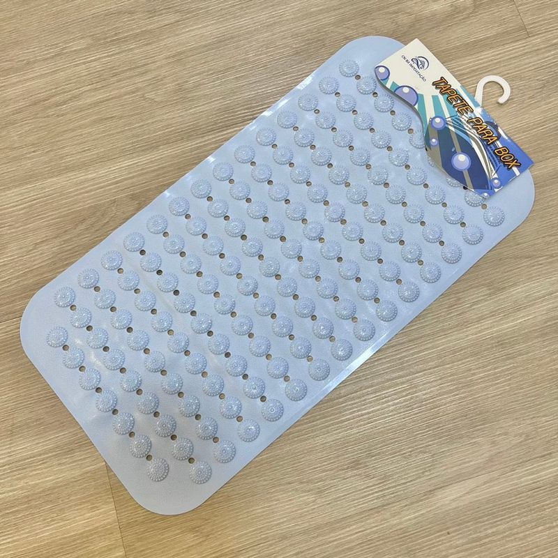 Tapete Para Box Retangular Massagem Pés Relaxante Banheiro Antiderrapante Com Ventosa