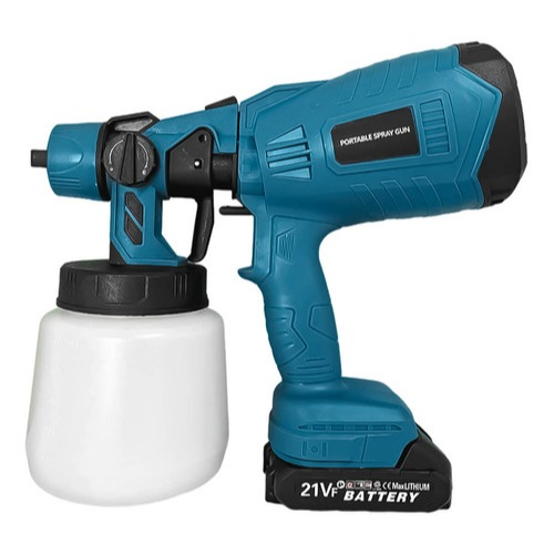 Pistola De Pintura Recarregável 2 Baterias 3 Bicos Profissional Pulverizador De Tinta 1000ml 200W
