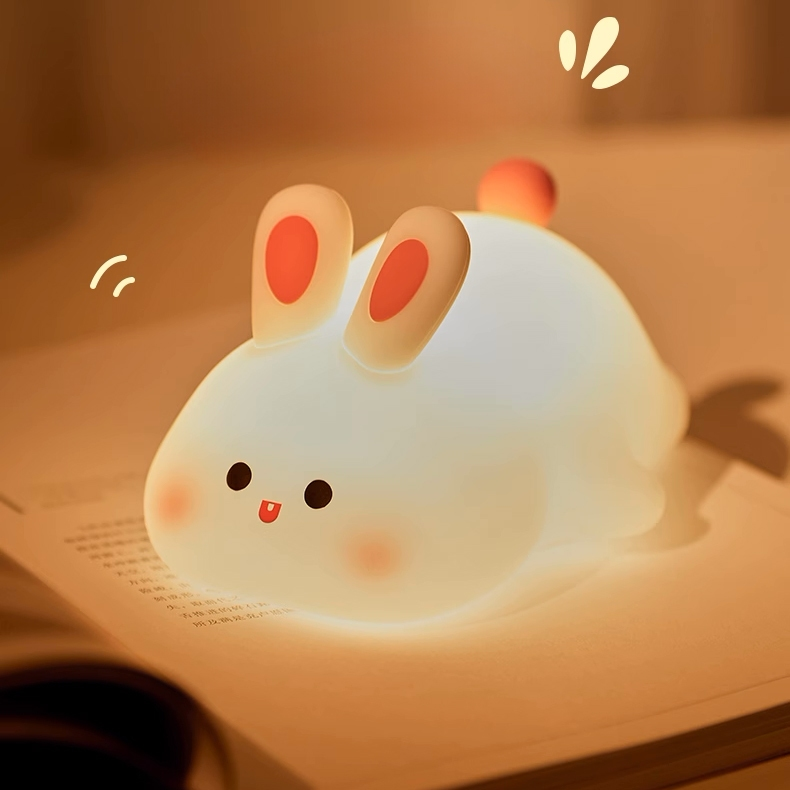 Luminária de Unicórnio Silicone Mesa Lâmpada Noturna Abajur Fofo Sensor Toque Touch Led Cordeiro