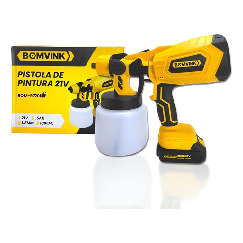 Pistola De Pintura Recarregável 2 Baterias 3 Bicos Profissional Pulverizador De Tinta 1000ml 200W