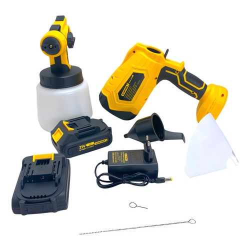 Pistola De Pintura Recarregável 2 Baterias 3 Bicos Profissional Pulverizador De Tinta 1000ml 200W