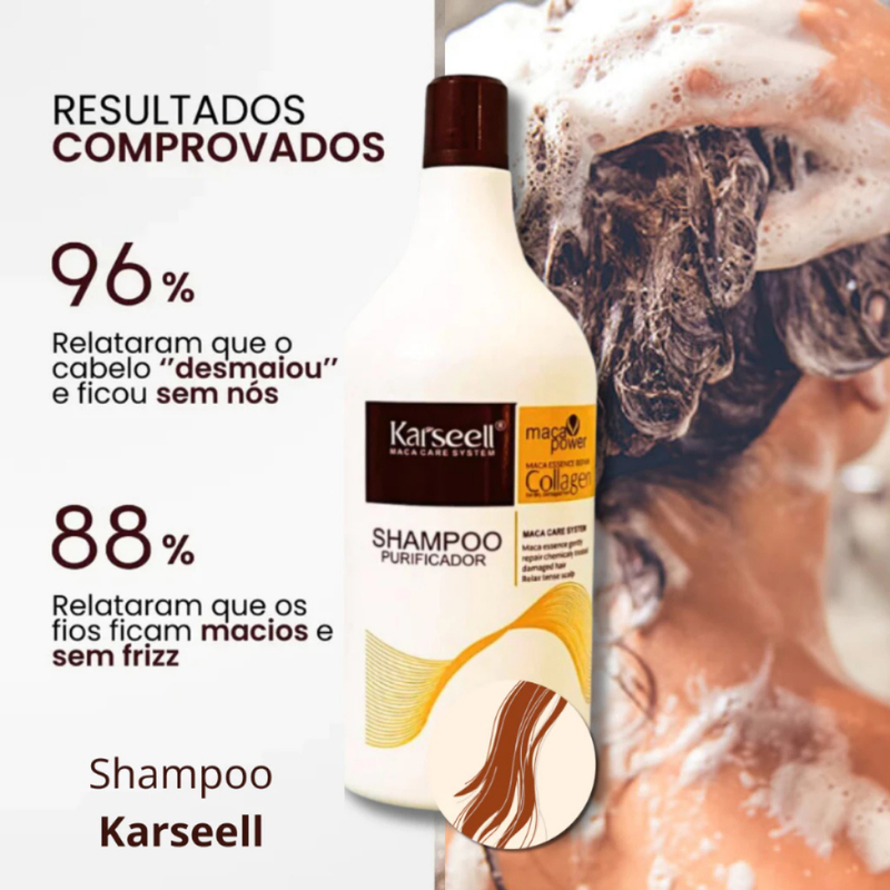 Shampoo e Condicionador Karseell Collagen Original + Mascara de Hidratação 500g Óleo 60ml