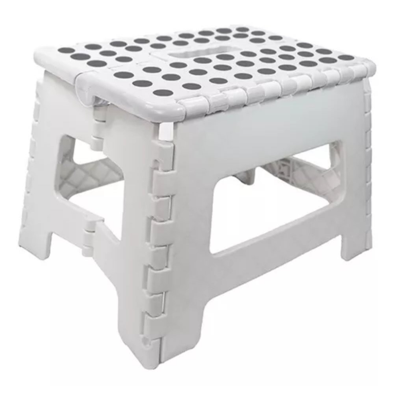 Banqueta dobravel Multiuso Retrátil Branca -suporta ate 150kg