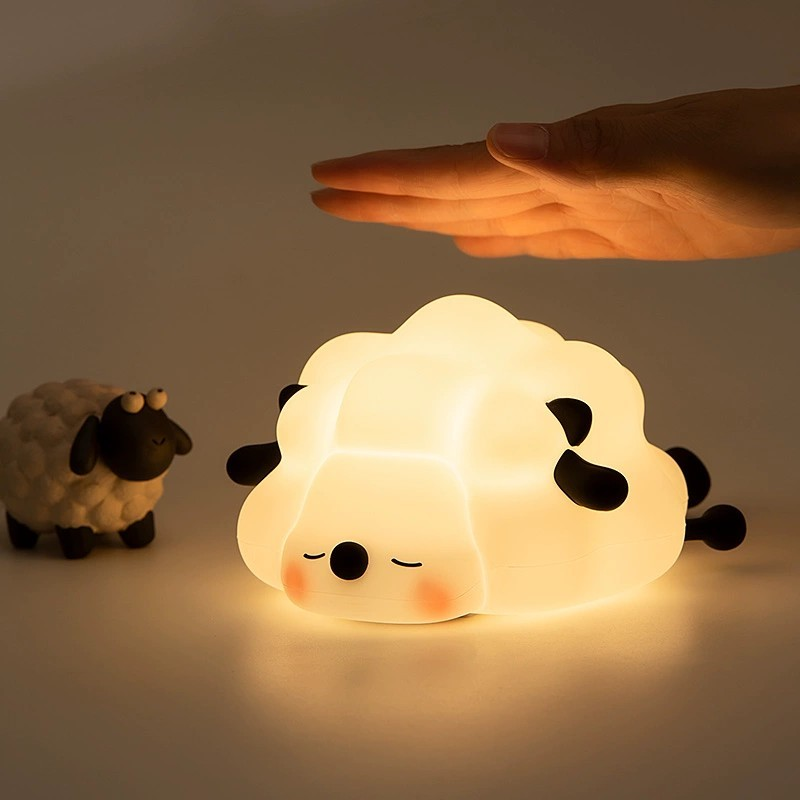 Luminária de Unicórnio Silicone Mesa Lâmpada Noturna Abajur Fofo Sensor Toque Touch Led Cordeiro