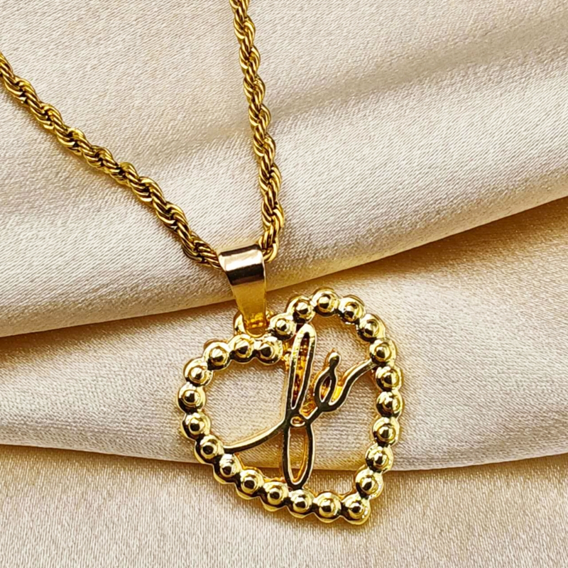 Colar de Corrente de Dourado Feminino Cordão Baiano Pingente Fé Aço Inoxidável Banhado A Ouro 18k