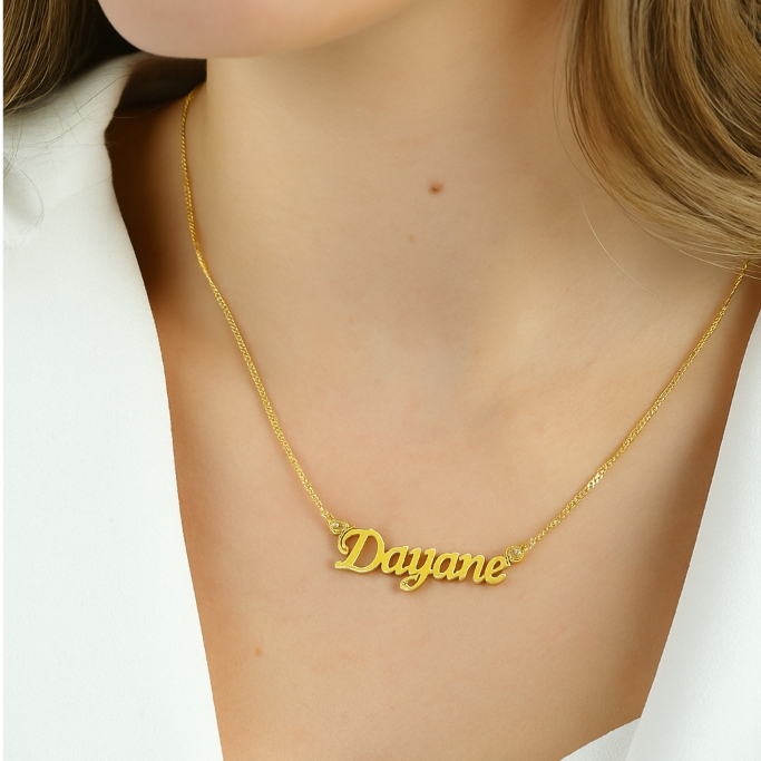 Colar Personalizado com Nome Banhado a Ouro 18K Hipoalergênico – Presente Elegante