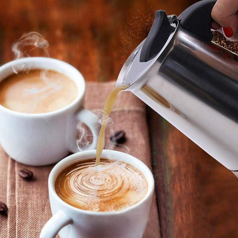 Cafeteira Italiana Inox Espresso Maker 4/6 Xícaras Fogão Gás ou Indução