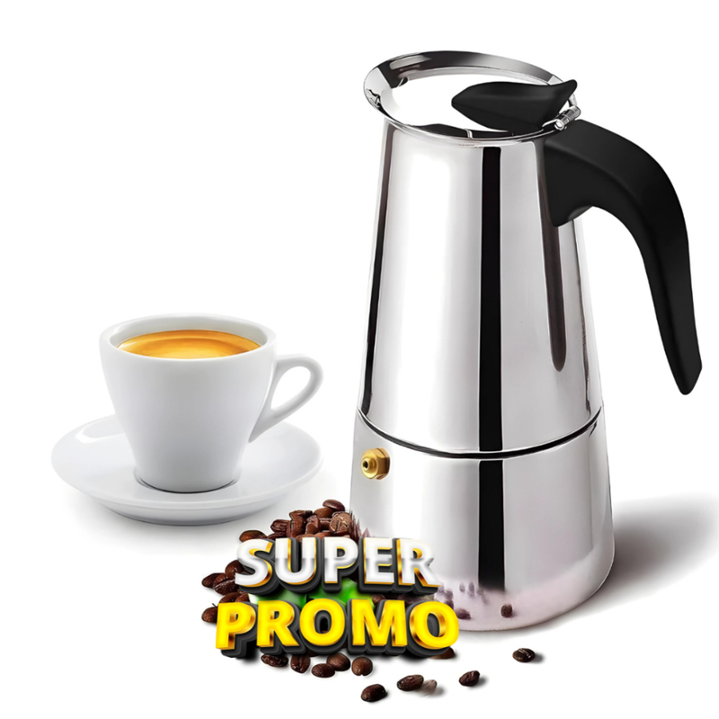 Cafeteira Italiana Inox Espresso Maker 4/6 Xícaras Fogão Gás ou Indução