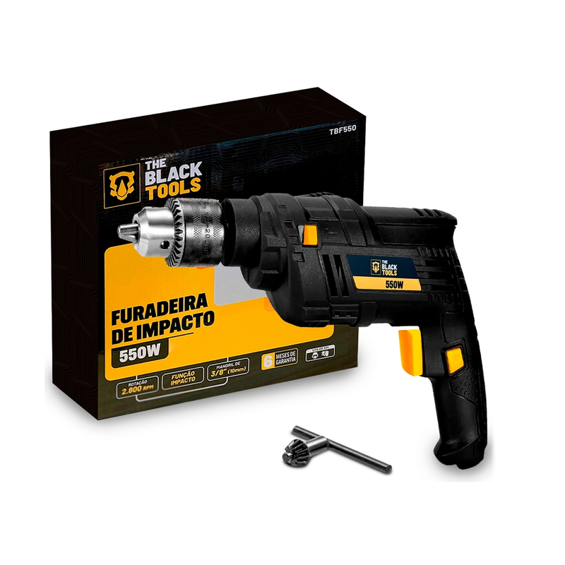 Kit Furadeira De Impacto 550w 3/8 10mm + Kit 300 Peças