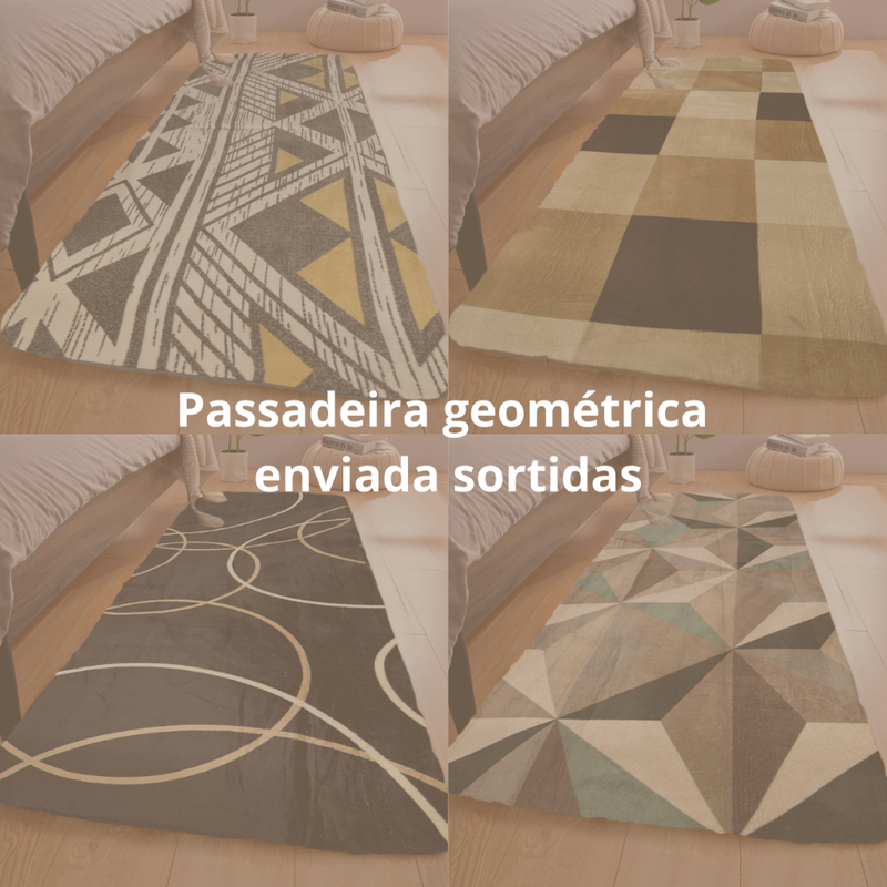 Tapete Passadeira 2,00 x 0,60 Corredor Quarto Sala Beira de Cama Felpudo Peludo