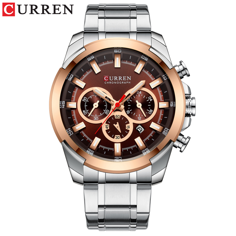 CURREN Novo Relógio Masculino De Aço Inoxidável Fashion Casual Sports Waterproof 8361X