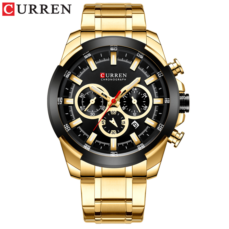 CURREN Novo Relógio Masculino De Aço Inoxidável Fashion Casual Sports Waterproof 8361X