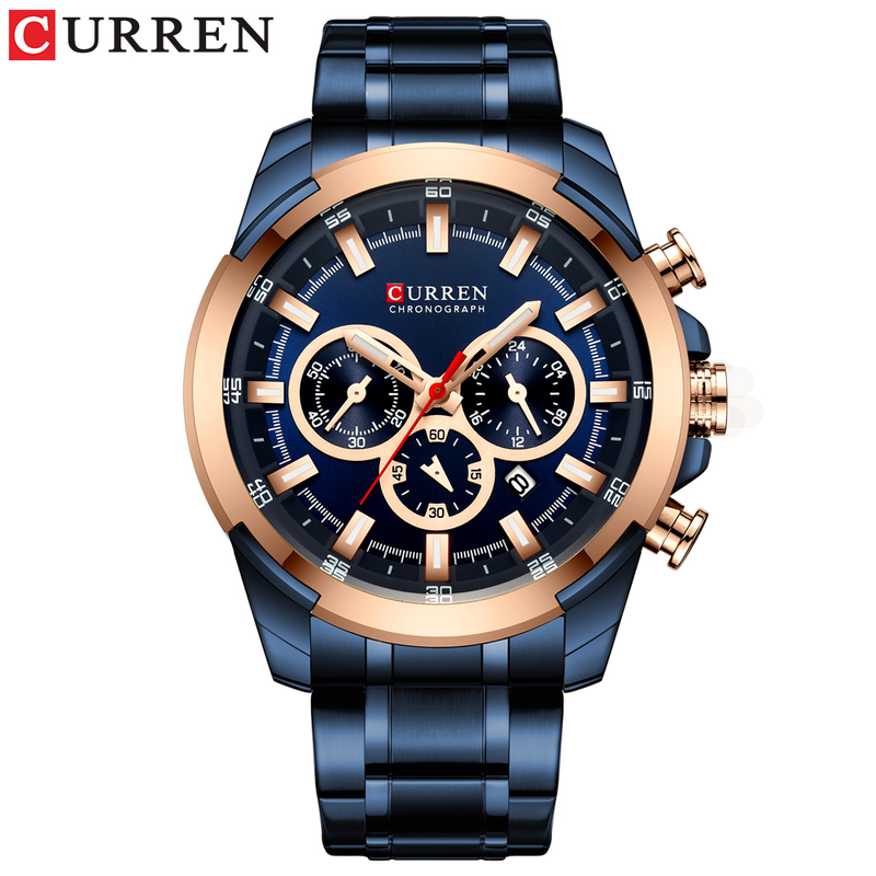 CURREN Novo Relógio Masculino De Aço Inoxidável Fashion Casual Sports Waterproof 8361X