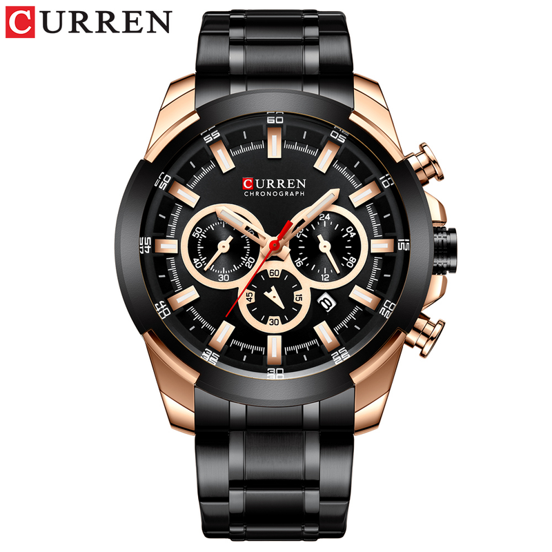 CURREN Novo Relógio Masculino De Aço Inoxidável Fashion Casual Sports Waterproof 8361X