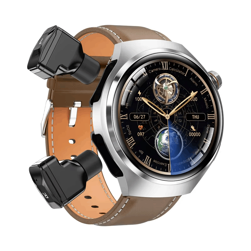 Novo Para HUAWEI Música Dois Fone De Ouvido smartwatch Masculino NFC Bluetooth Chamada Monitor Saúde TWS 2-Em-1 Esporte