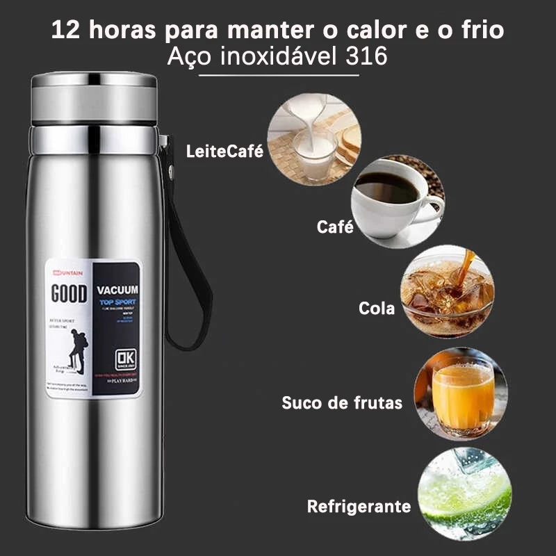 800/1000mlGarrafa térmica a vácuotrês capacidade três cores de aço inoxidável dupla