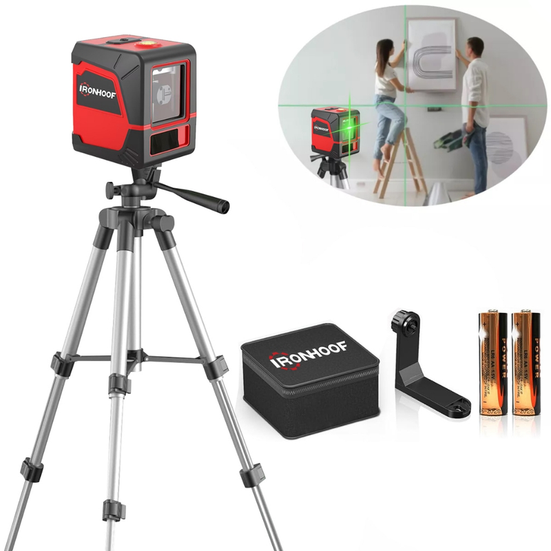 Nivel A Laser 16 Linhas Profissional Verde Nível Laser PrecisãO 2 Baterias 30m Com Tripe