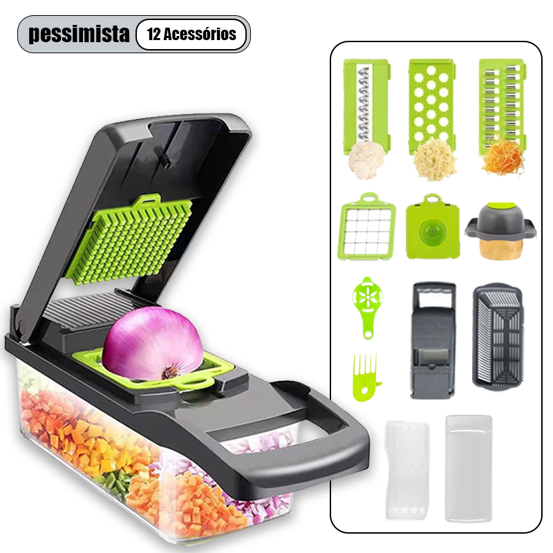 Fatiador Profissional Multifuncional De Aço Inoxidável 16 Em 1 Para Vegetais/Frutas/Legumes