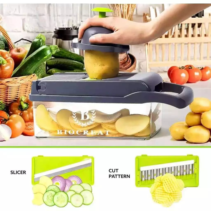 Fatiador Profissional Multifuncional De Aço Inoxidável 16 Em 1 Para Vegetais/Frutas/Legumes