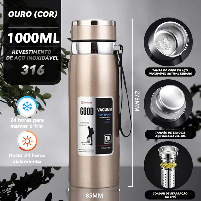 800/1000mlGarrafa térmica a vácuotrês capacidade três cores de aço inoxidável dupla