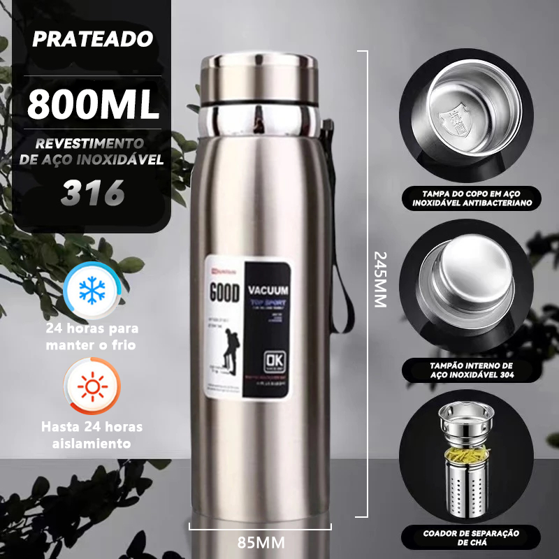 800/1000mlGarrafa térmica a vácuotrês capacidade três cores de aço inoxidável dupla