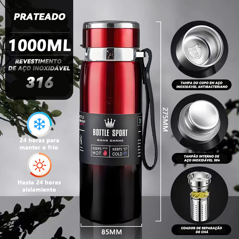 800/1000mlGarrafa térmica a vácuotrês capacidade três cores de aço inoxidável dupla