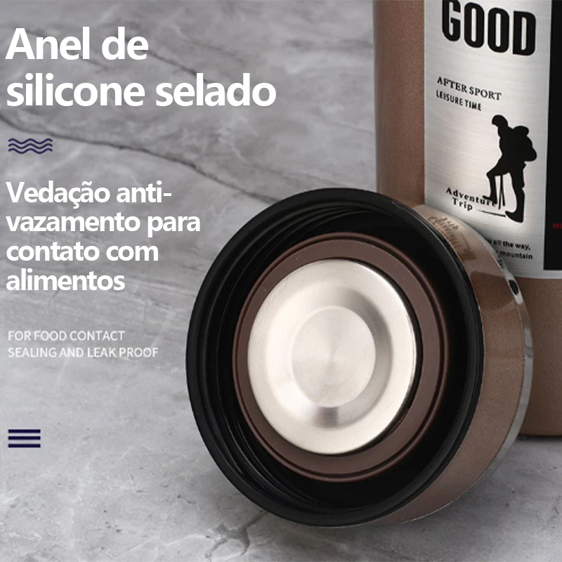 800/1000mlGarrafa térmica a vácuotrês capacidade três cores de aço inoxidável dupla