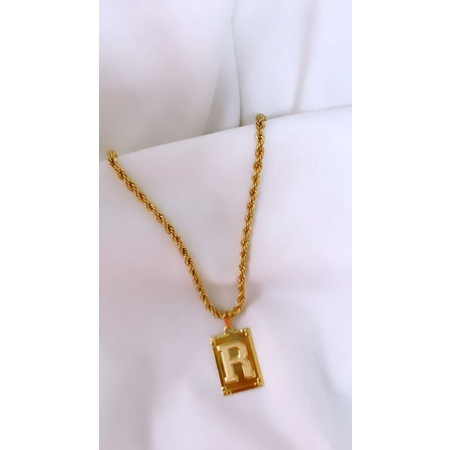 Colar Com Letra Inicial Nome Pingente Folheado Ouro 18k a-z Dourado Feminino Corrente Cordão Baiano