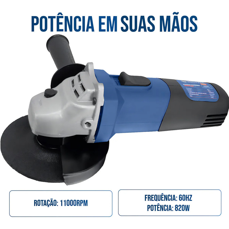 Lixadeira Angular Profissional 800-2200W - RPM 13000-6600 110V/220V Industrial