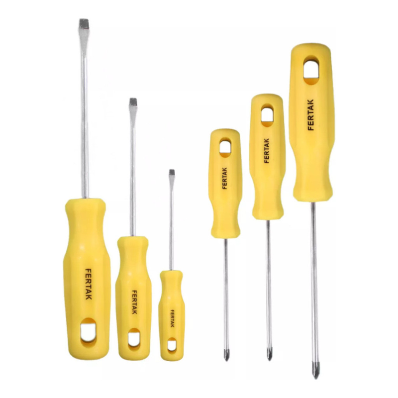 Kit 6 Jogo De Chave Fenda e Philips Profissional