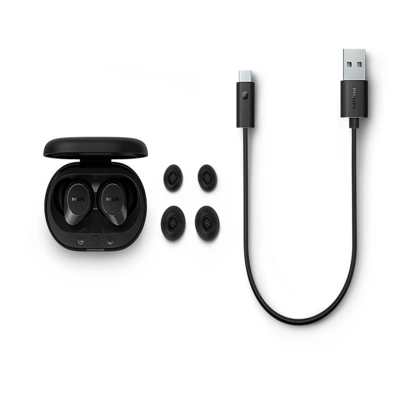 Fone de Ouvido sem fio Philips, TWS, True Wireless, IPX4, Black - TAT1209BK/00