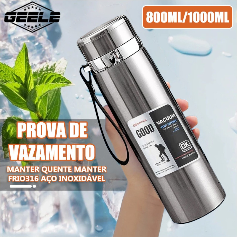 800/1000mlGarrafa térmica a vácuotrês capacidade três cores de aço inoxidável dupla