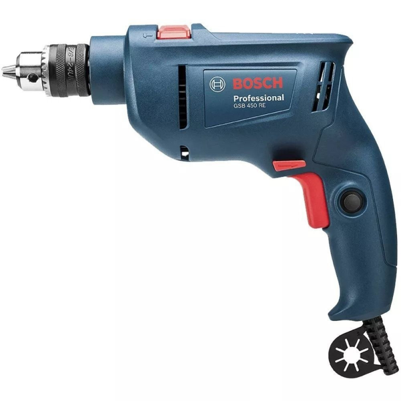 Furadeira Industrial Impacto 3/8 Reversão 450W GSB 450RE + Estojo 30 Peças X-Line BOSCH 110V
