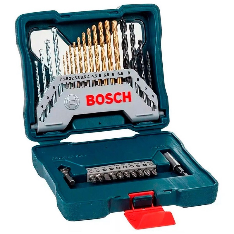 Furadeira Industrial Impacto 3/8 Reversão 450W GSB 450RE + Estojo 30 Peças X-Line BOSCH 110V