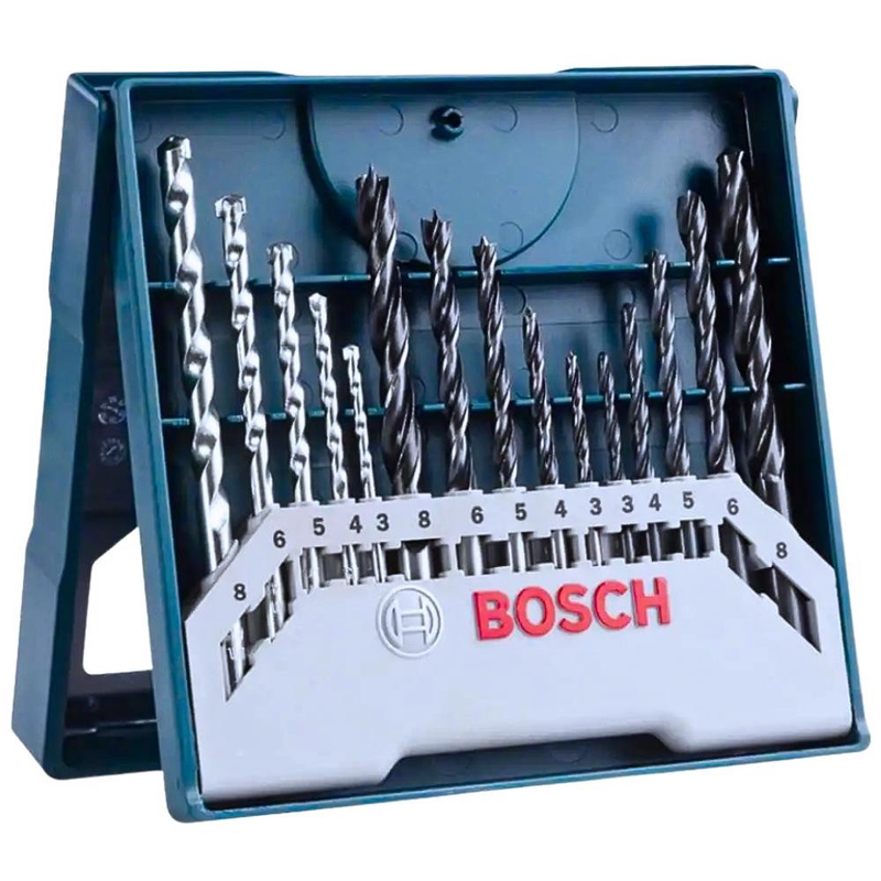 Furadeira Impacto 1/2 POL 550W GSB 550 RE com Kit Brocas e Pontas Bits 15 Peças BOSCH