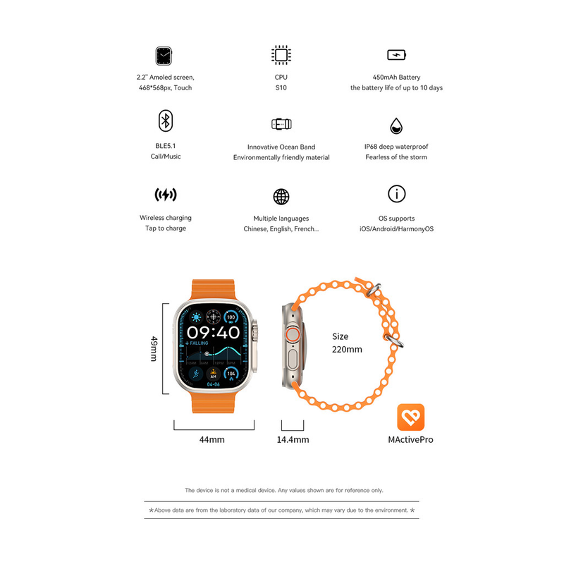 Smart watch Ultra 4 49mm Séries 10 2025 Inteligente Microwear Original GPS 2 pulseira