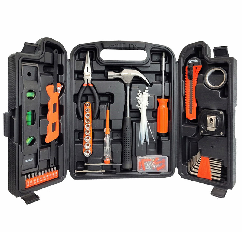 Kit Parafusadeira Furadeira 17Nm Led Mandril 10mm + Jogo Ferramentas com Maleta