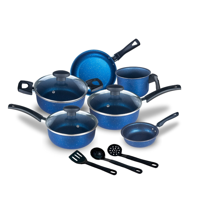 Jogo de Panelas Elegance Antiaderente Teflon 9 Peças Tampa Vidro