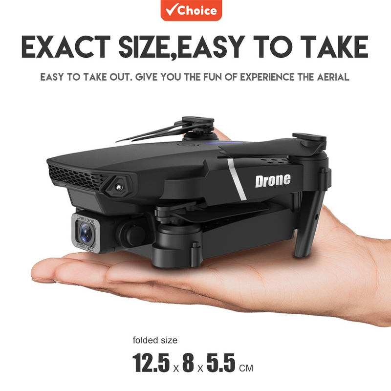 Drone E88 Pro HD com Câmera Dupla, Posicionamento WiFi FPV e Modo de Manutenção de Altura, Quadcopter RC Profissional.