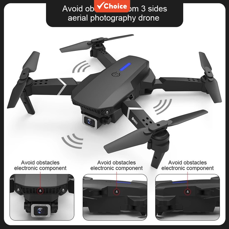 Drone E88 Pro HD com Câmera Dupla, Posicionamento WiFi FPV e Modo de Manutenção de Altura, Quadcopter RC Profissional.